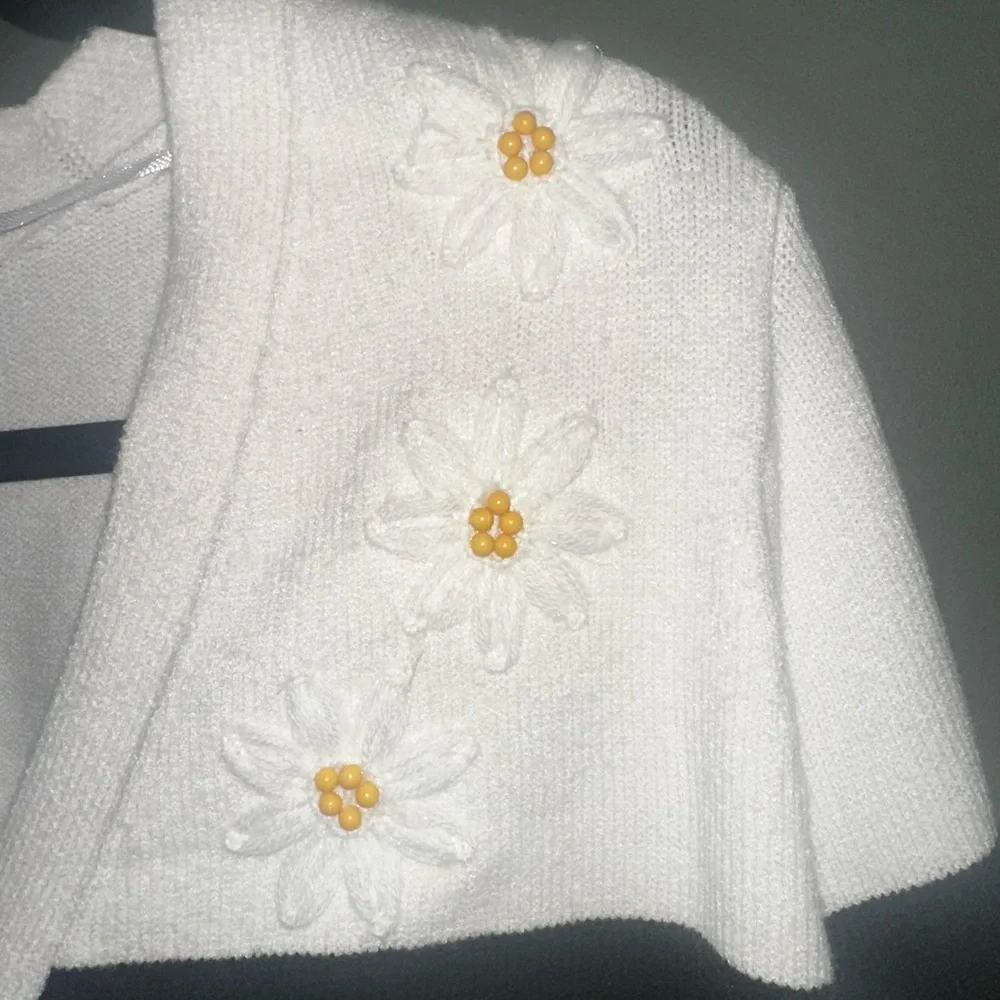 NWT Calligraphie by Anthropologie Cardigan Daisy 🌼 Women’s Sz M